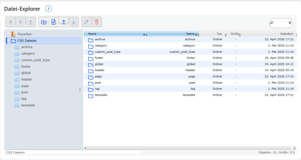 Datei-Explorer im Light Mode