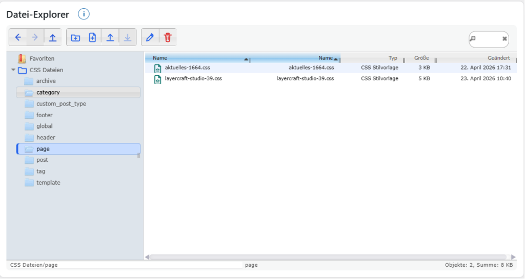 Datei-Explorer im Light Mode