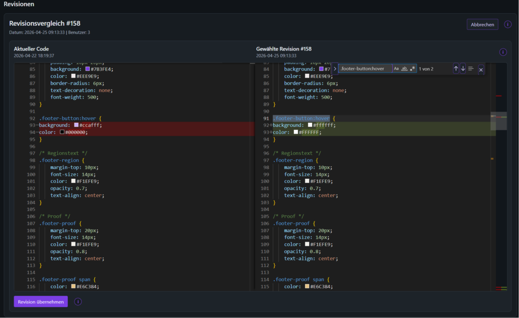 Differenz Editor