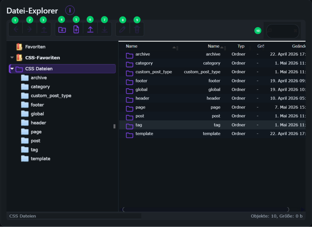 Datei Explorer Übersicht
